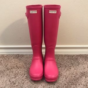 Pink Hunter Rain Boots Size 8